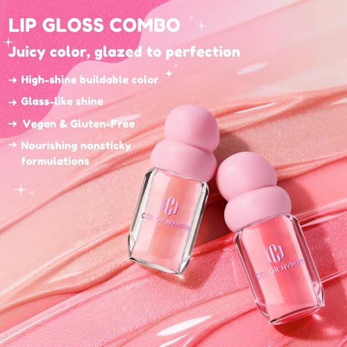 Color Nymph 3D Hyper-Gloss Lip Plumper Set ? High Shine, Hydrating, Plumping, Non-Sticky, Moisturizing Lip Gloss Set - 2 PACK | 3D Glass-Like Gloss, Lip-SPA Complex, Hyper-Gloss Plumper