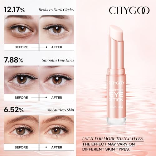 CITYGOO Caffeine Eye Cream Stick: Anti-Aging Firming & Moisturizing Balm for Dark Circles Puffiness & Eye Bags - Travel-friendly for Women (Caffeine Eye Cream, 1pcs)