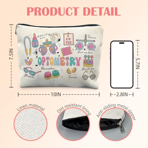 Optometry Gifts, Eye Doctor Gifts Makeup Bag for Women, Ophthalmologist Gift Cosmetic Bag for Purse, Ophthalmology Medical Makeup Zipper Pouch
