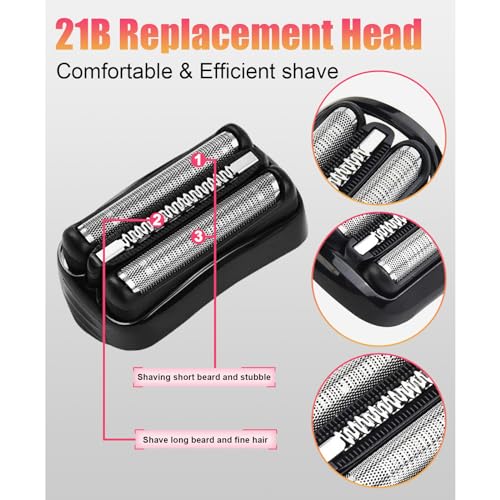 2 Pack Series 3 21B Replacement Head Compatible with Braun S3 21b 3010s, 3040s,5409,etc