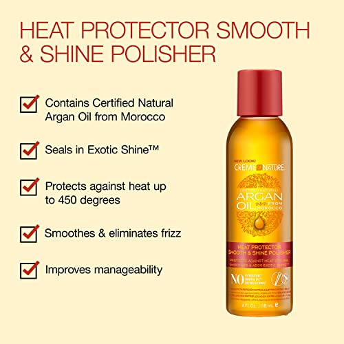Creme of Nature Argan Oil Anti Humidity Gloss & Shine Mist With Heat Protection, Smooth & Shine Hair Polisher With Anti Frizz Control, 4 Fl Oz Each