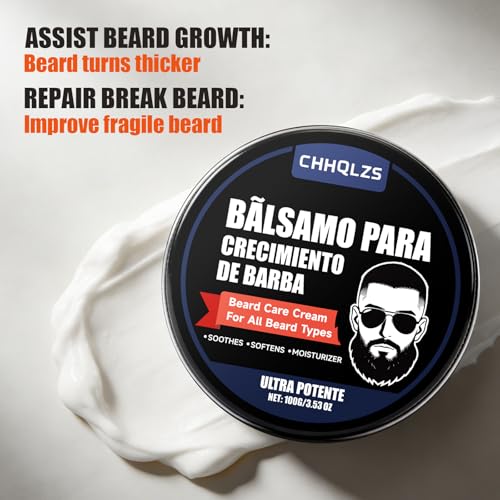 Para Barba Estimulante, Beard Care Cream Beard Growth Balm Ultra Potente B?lsamo de Crecimiento, New De Barba Hombre Moisturizes & Strengthens Facial Hair for Men 100ml / 3.5oz (1PCS)