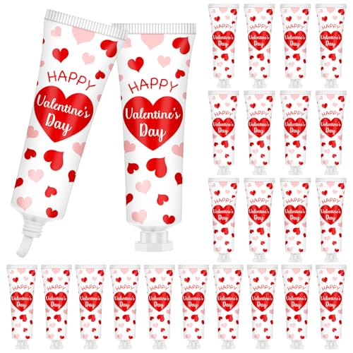 24 Pack Valentines Day Hand Cream Gifts Bulk Valentines Day Basket Stuffers Galentines Party Favor for Women Mini Hand Lotion Moisturizing Travel Size for Women Friends Bestie Coworkers Staff