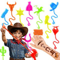 48PCS Cowboy Party Favors - 24PCS Cowboy Temporary Tattoos & 24PCS Cowboy Stick Hands - Perfect Birthday Favors, Goodie Bag Stuffers, Treasure Box Toys, Classroom Prizes, and Student Gifts