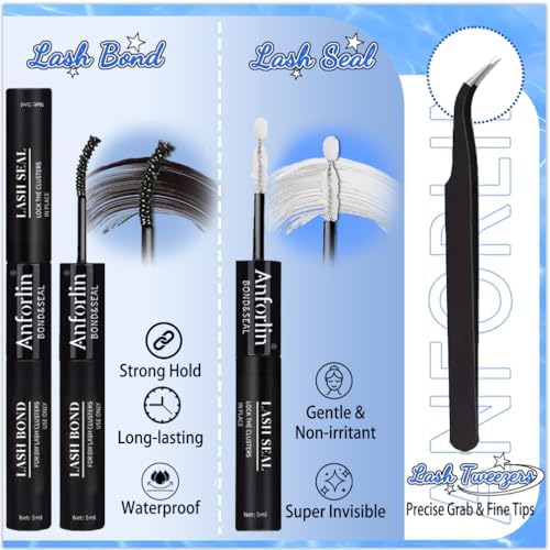 Lash Clusters Kit 316pcs Lash Extension Kit 80D+100D Lash Clusters with Bottom Lashes 14-22mm Thick Volume Individual Lashes DIY Lash Extension Kit by Anforlin
