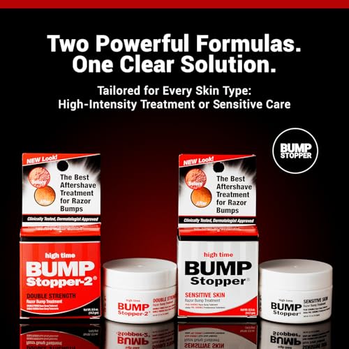 High Time Bump Stopper 2 Double Strength Ingrown Hair Cream | Aftershave Lotion for Men and Women | Razor Bump Balm | 0.5 OZ (6 Pack)