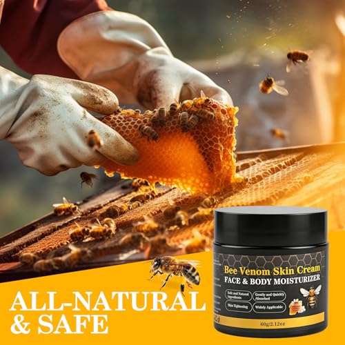 2PCS Bee Venom Skin Cream, Natural Ingredients Non-Irritating Bee Venom Joint Cream, Wrinkle Lift & Firming, Reduces Blemishes, For Face & Full Body, 2 * 60g