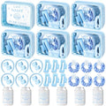 Meanplan 6 Pack Last Toast on the Coast Bachelorette Party Favors Blue Coastal Bridesmaid Proposal Gifts Makeup Bag Claw Clip Wristband Scrunchies Hairband Can Sleeve Bridal Show Wedding Gifts