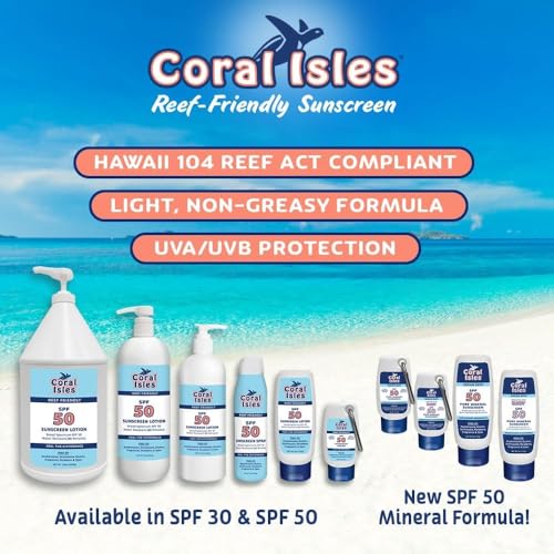 KIDS Coral Isles Sunscreen SPF 30 | Broad Spectrum UVA/UVB Protection | Hawaii 104 Reef Act Compliant (Oxybenzone & Octinoxate Free) | Water Resistant 80 Min. | Fragrance Free Lotion (16 Fl Oz)