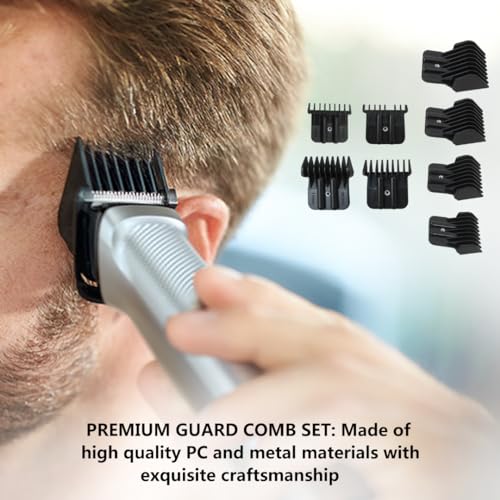 2024 Upgraded 8 Pack Trimmer Guards Set for BaBy-liss-PRO Barber-ology FX787 & FX726 Trimmer, Replacement Guards with Metal Spring Clip