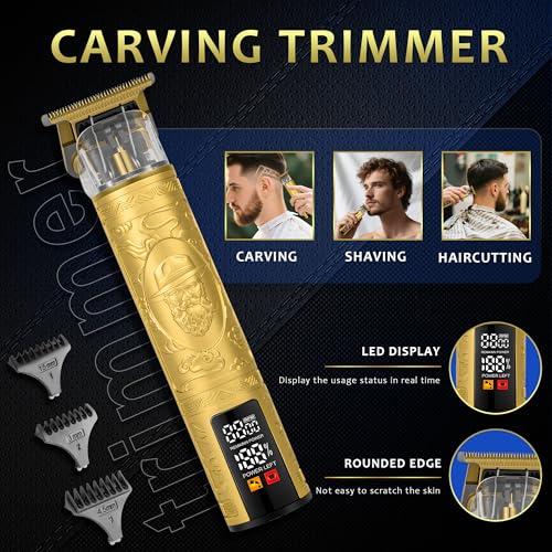 Professional Hair Clippers & Beard Trimmer for Men - Electric Razor & Grooming Kit, Rechargeable Cordless Hair Clippers for Barbers with LCD Display, Hair Cutting Kit, Gift for Men/Dad/Husband