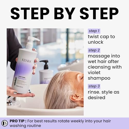 Violet Conditioner | Eliminates Brassy Tones | Purple Pigment + Deposit | Neutralizes Yellow | Moisturizes Processed Hair | Enhances Vibrancy of Blonde or Gray Hair | Color Safe