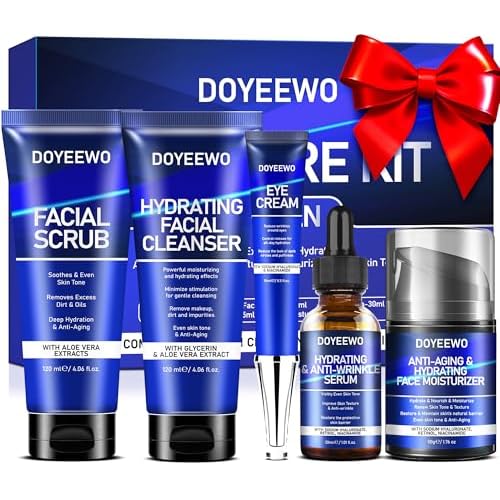 Skin Care for Men, Hydrate, Firm, Anti-Aging & Wrinkle Mens Self Care Facial Face Routine Kit,Birthday Valentines Gift Baskets for Young Men Him Teen Boy Dad Boyfriend Husband Christmas Gifts Ideas