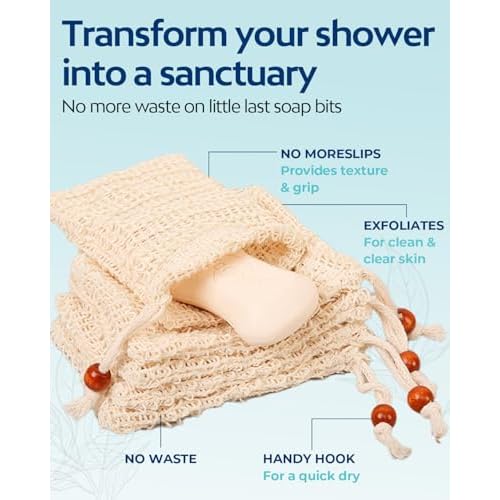 200 Pcs Soap Saver Bag Exfoliating of Natural Exfoliating Handmade Soap Pouches for Shower, Foaming & Drying, Reusable Bolsas para Jabones Artesanales (5.7x3.74 Inch)