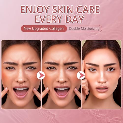 5PCS Bio-Collagen Face Mask, Bio-collagen Real Deep Mask, Collagen Mask Overnight, Hydrating Hydrogel Masks, Anti Aging, Firming, Elasticity Improvement, for All Skin Types, 1.19 Fl Oz