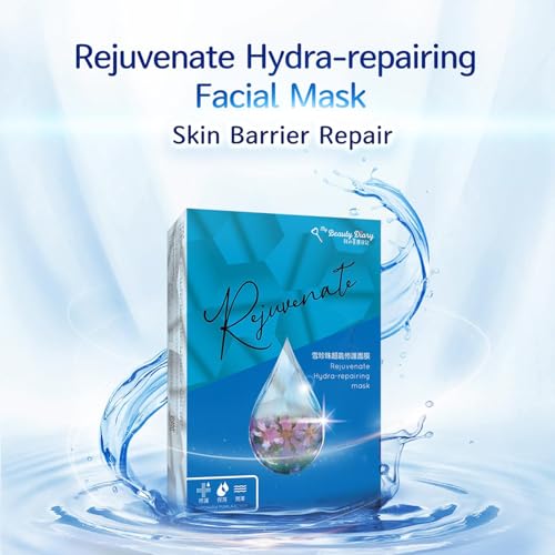 My Beauty Diary Hrdra-repairing Mask, Hydrating and Soothing Facial Mask, Restores Skin Elasticity, Self Care Face Sheet Mask for Dry Skin and All Skin Types (5 pcs)
