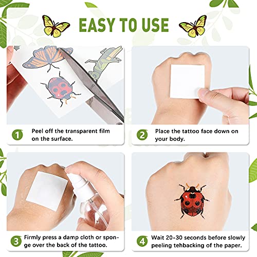 Maitys 288 Pcs Insect Tattoos Bug Temporary Tattoos Reptile Insect Bees, Spiders, Beetles, Butterflies, Arts and Crafts, Bug Party Favor Butterfly Birthday Party Supplies