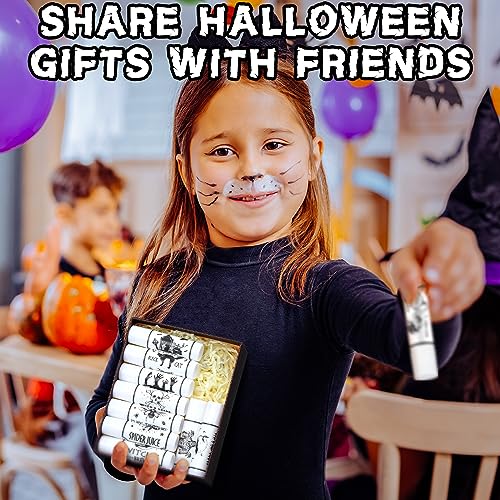 100 Pack Halloween Party Favors Gifts Bulk Spooky Skull Lip Balms Halloween Fall Thanksgiving Party Thank You Gifts Treat Bag Stuffers Supplies for Adults Women Men(100)