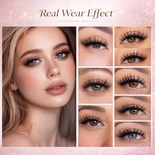 Lash Clusters Kit, Eyelash Clusters Individual Lash Extension Kit 480 Pcs D Curl Fluffy Wispy False Eyelashes Extensions Thin Band with Bond Seal Tweezers Brush Removers (30D+40D KIT 9-16mm)