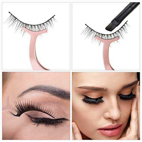 24 Pieces False Eyelashes Applicator Tool Stainless Steel Eyelash Extension Tweezers Remover Clip Tweezers Nipper Eyelash Auxiliary Clip for Women Makeup Application and Removal
