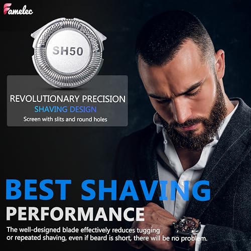 Upgrade Replacement Heads for Norelco 5000 Replacement Blades, New SH50 Shaving Heads Compatible with Norelco Replacement Heads Series 5000 (S5xxx), Double Blades for Electric Razor for Men