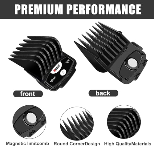 Magnetic Clipper Guards Cutting Guides Compatible with Wahl Clippers,8 Cutting Lengths 1/32"£¨0.5mm) to 5/8"(16mm),Fits Most Cordless/Cord Clippers (8packs)