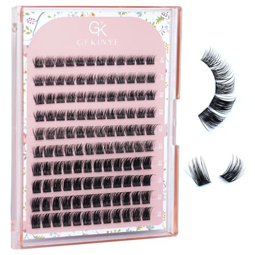 Gekinye Fairy Lash Clusters 120pcs - Wispy Individual Lashes 8-16mm Soft Comfortable Natural Eyelash Clusters with Thin Band