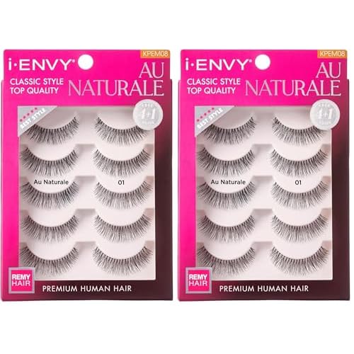 iENVY by KISS Au Naturale Human Hair Natural Style 5 Pair (KPEM08) (Pack of 2)