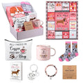 9 Pcs Dog Lover Mom Gifts for Women Novelty Fleece Blanket Blanket Socks Mug Cosmetic Bag Keychain Bracelet Cards Mother's Day Idea Gifts Box Set for Mom Birthday Basket Valentine's Day