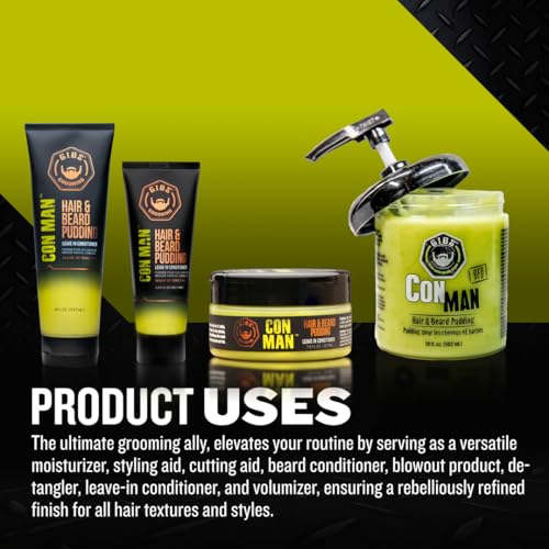GIBS Grooming Con Man Hair & Beard Pudding, 19 Fl Oz