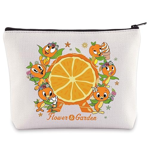 WZMPA Orange Bird Cosmetic Bag - Orange Bird Lovers Gift - Flower & Garden - Makeup Zipper Pouch Bag