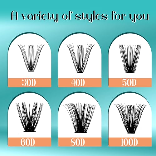 GEMERRY Lash Clusters 280pcs 100D DIY Eyelash Extension D Curl Individual Lash Cluster Natural Eyelash Extension Mixed Tray Reusable Handmade Home Application (100D-0.07D-10-18MIX)