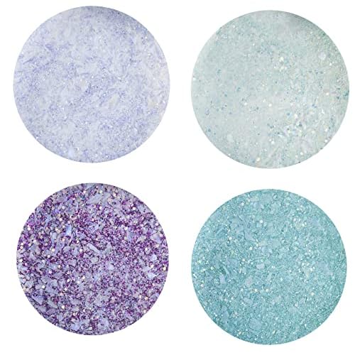 Nail Factory - Acrylic Powder Set Flora Collection, 15 Colors Mixed Shapes Set Glitter Nail Sequins Powder Holographic, Professional Nail Art Cosmetic, 3.5 Gr. Each One.