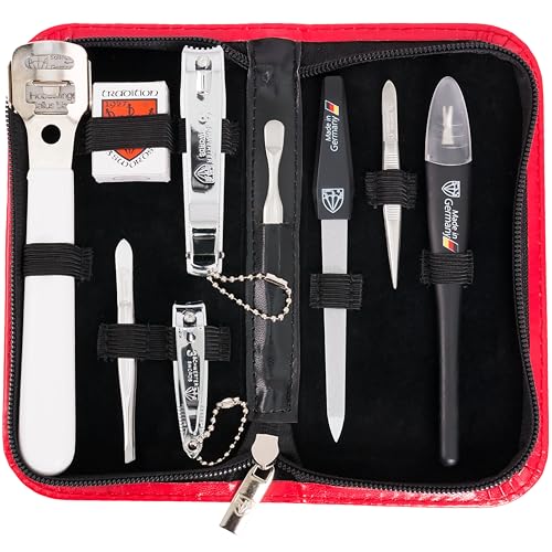 3 Swords Germany - Brand Quality 9-Piece Pedicure kit Set - Callus Remover and Nail Care Tools - Made in Solingen/Germany
