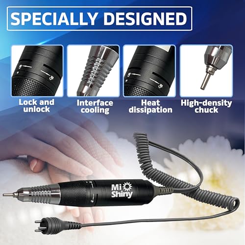 30.000RPM Professional Nail Drill Machine - Hand Drill for Nails - Replacement Nail Drill Handpiece Compatible with KUPA KP55, KP60, KP5000, UP-200 (Black)