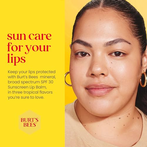 Burt¡¯s Bees SPF 30 Lip Balm, Island Getaway - Coco Loco, Beaches & Cream, Tropic Like It's Hot, Water-Resistant Sun Care, Natural Origin Lip Treatment, 3 Tubes, 0.15 oz
