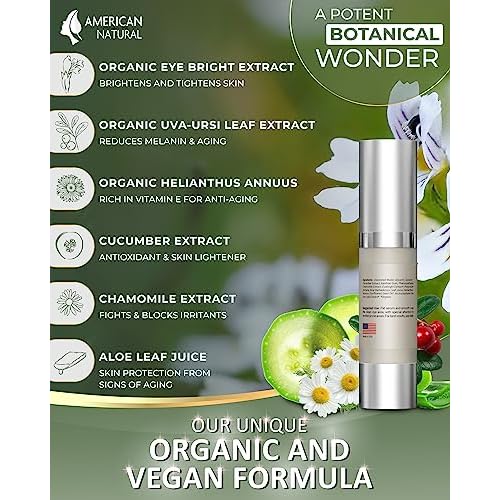 American Natural Eye Serum for Puffy Bags Under Eyes (0.5oz) - Dark Eye Circle Remover with Organic Cucumber & Chamomile Extract | Fine Line & Wrinkle Reduction Anti Aging Serum For Men & Women