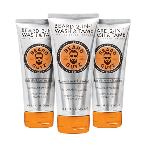 Beard Guyz 2-in-1 Beard Wash and Conditioner, Deep Cleansing Beard Shampoo for Men, Softening & Taming Formula ? 6.7 oz (Pack of 3)