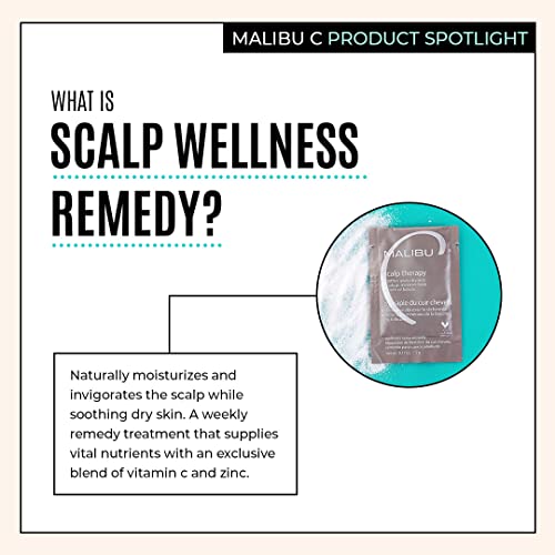Malibu C Mini Malibu Rehab Scalp Wellness - Contains 2 Hair Remedy Packets - Miineral & Oil Infused Deep Conditioner and Scalp Rejuvenating Hair Care