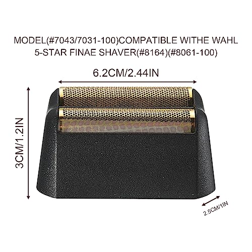 4 Pack Professional 5 Star Series Finale Shaver Replacement Foil and Cutter Bar Assembly Compatible with wahl Shaver Foil 7031-100, 7043-100 Super Close Shaving Replacement Heads (7043-4PCS)