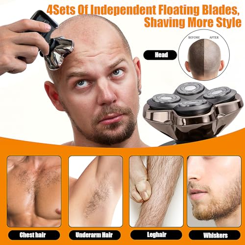 Replacement Blades Shaver PRO 4 Heads Compatible with Skull Head Shaver, Electric Shaver Replacement Blade for Pitbull, Butter flykiss pro & Palm for Bald Men (2 Pcs)