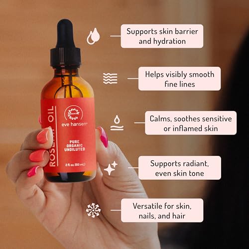 Eve Hansen Rosehip Oil for Face & Skin ? Organic Cold-Pressed Rosehip Seed Oil | Hydrating & Fast-Absorbing Moisturizer | 2oz