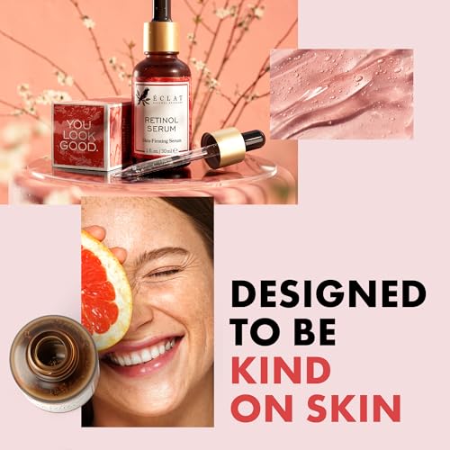 Eclat Skincare Renewing Retinol Serum for Face - Anti Aging Serum with Hyaluronic Acid & Aloe Vera ? Hydrates and Improves the Signs of Aging (Fine Lines, Wrinkles & Dark Spots) 1 Fl Oz