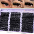 EYDEVRO Volume Lash Clusters 60D80D100D Eyelash Clusters Full Thick Cluster Eyelash Extensions D Curvature 10-18mm Individual Lashes Mega Volume Cluster Lashes DIY Lash Extensions at Home