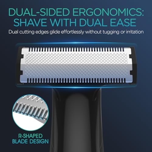 VOYOR Beard Trimmer for Men Electric Razor, Nose Face Body Hair Trimmer with Adjustable Length Combs All in 1 Rechargeable Mens Grooming Kit Cordless Electric Shaver Wet/Dry TX510 (Grey)