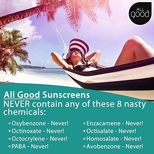 All Good Facial Mineral Sunscreen Lotion SPF 30 | Daily Face Moisturizer, Nourishing Botanicals, Hyaluronic Acid, Green Tea, Aloe, Calendula, Raspberry Seed Oil |1.7oz (2-Pack)