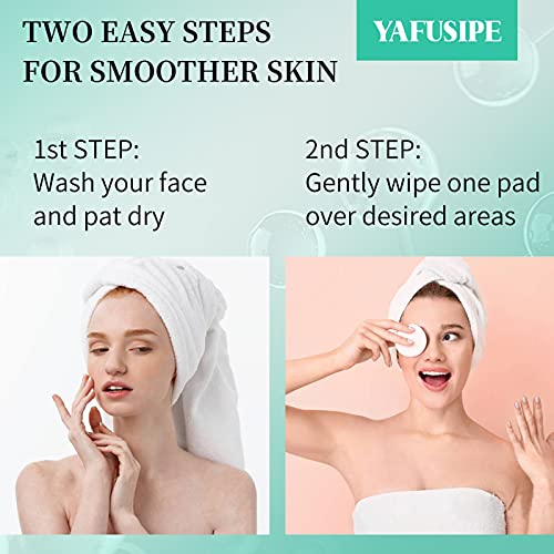 Glycolic Acid Toner Pads 35% AHA Facial Resurfacing Exfoliate Salicylic Acid Exfoliating Face Wipes Chemical Peel Exfoliant Peeling Glycolic Peel Pad for Wrinkles Acne Blemish 50 Pads