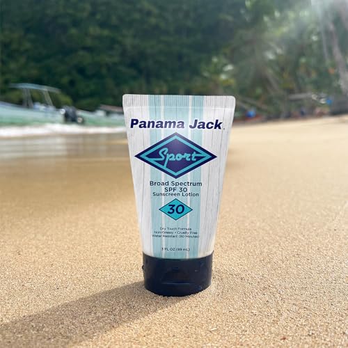 Panama Jack Sport Sunscreen Lotion - SPF 30, Broad Spectrum UVA/UVB Protection, Non-Greasy, PABA, Paraben, Gluten & Cruelty Free, 3 FL OZ (Pack of 6)