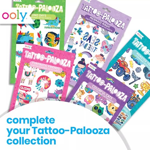 Ooly 50 Glitter Temporary Tattoos For Kids, Safe & Non-Toxic Temporary Tattoo, Party Favors Gifts for Kids, Great Goodie Bag Stuffers & Fun Birthday Decorations - Fun Friends