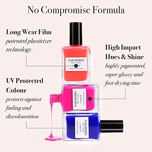 Nailberry Acai Nail Elixir | 5-in-1 Nail Base Coat & Treatment | Nail Treatment & Repair | Strengthens, Hydrates, Protects, Smooths, & Grows | Vegan | Certified Halal & Cruelty Free | 12-Free | 15 ml